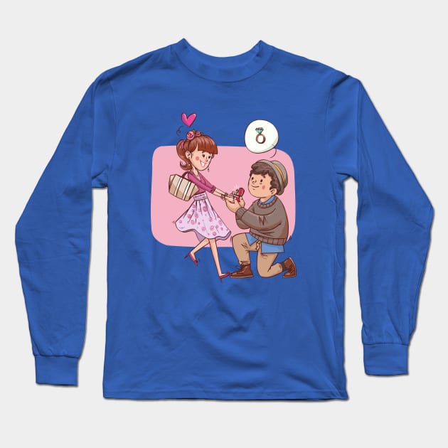 Propose couple lover Long Sleeve T-Shirt by Mako Design 